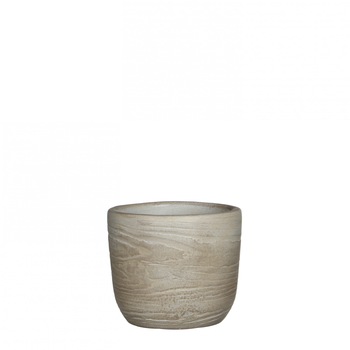 Ghiveci ceramic decorativ rotund Siggy, cu finisaj care imita lemnul, culoare maro, inaltime 14 cm, diametru 15 cm, fara gauri de drenaj, pentru plante de interior Ghiveci ceramic decorativ rotund Siggy, cu finisaj care imita lemnul, culoare maro, inaltime 14 cm, diametru 15 cm, fara gauri de drenaj, pentru plante de interior