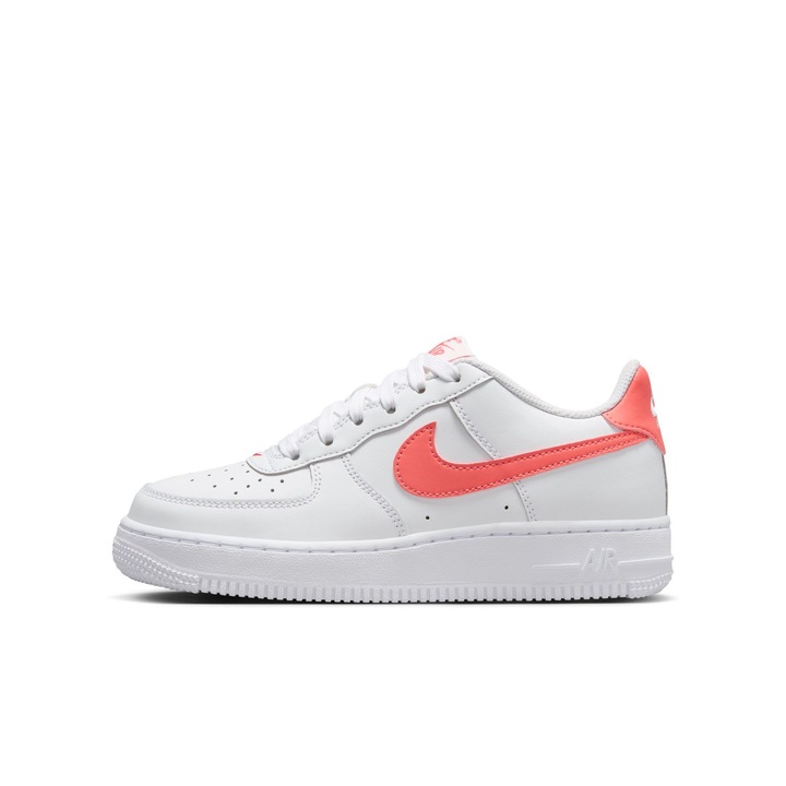 Маратонки, Nike, Air Force 1 (Gs), Естествена кожа, Бели, Бял