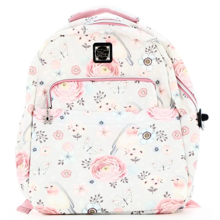 Divatos Mesco iskolatáska, 42x30x14 cm, többszínű, 3 rekesszel