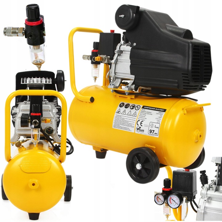 Compresor ulei 24L, HURAGAN, 1,5kW, 8 bar, 216 l/min