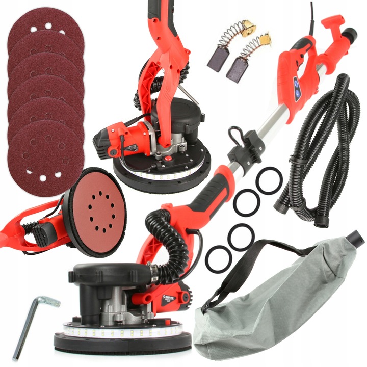 Slefuitor ZYRAFA MAR-POL 225mm, 6 hartii abrazive, iluminare LED, 220cm