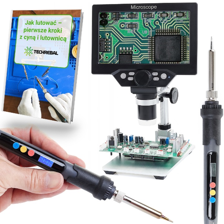 Set Mikroscop Digital Techrebal x1200 12MP LCD 1080p cu NightIron 60W