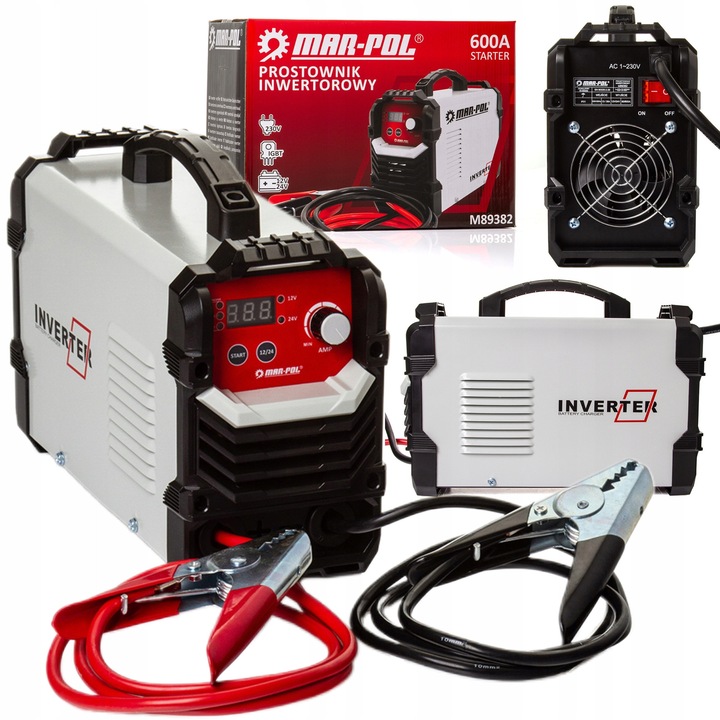 Redresor auto MAR-POL MP-600, 600A, 12V/24V, cu functie de incarcare si pornire, dimensiuni compacte