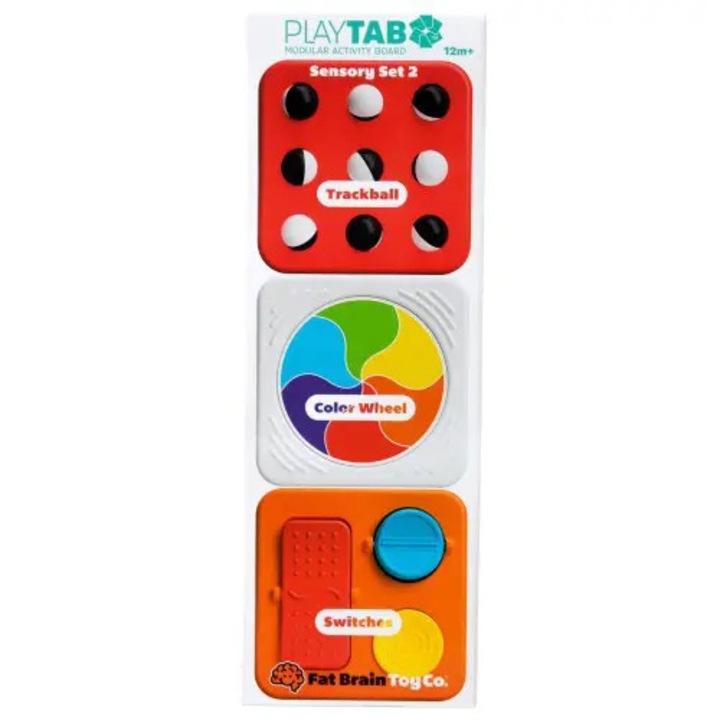 Set Jucarii Senzoriale, Fat Brain Toys, PlayTab Multicolor, 12 luni+
