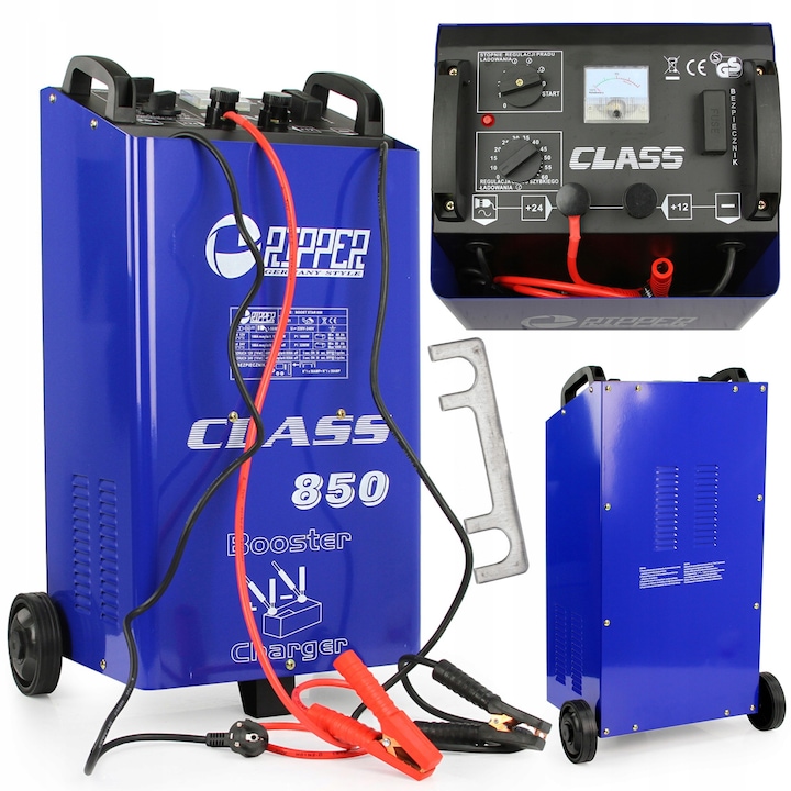 Ripper 850 autós egyenirányító indító funkcióval, 12V/24V, 80-1000Ah, 230V, ampermérővel