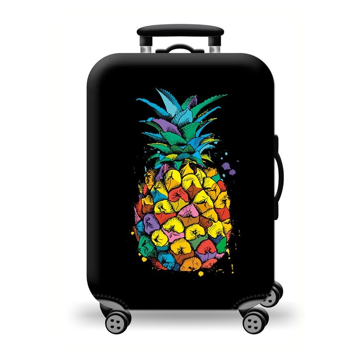 Husa pentru valiza mare Amber, 70cm, elastica, rezistenta, multicolor