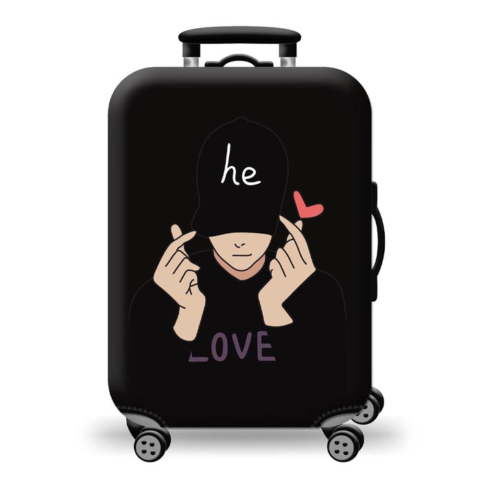 Husa pentru valiza, Amber, 70cm, negru, poliester