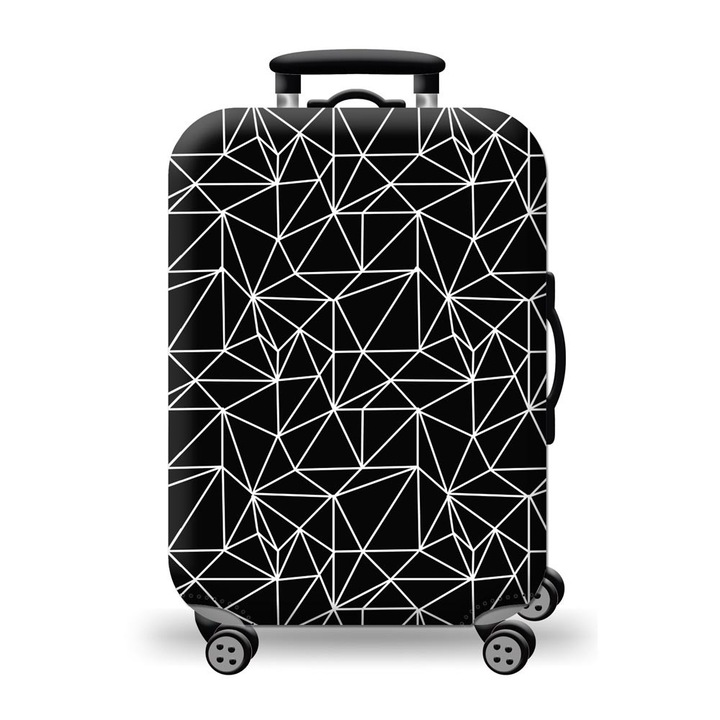 Husa pentru valiza mare Amber, 70cm, elastica, rezistenta, neagra