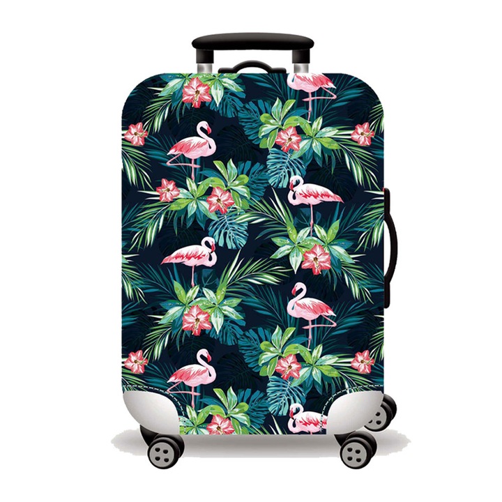 Husa pentru valiza Amber, flamingo tropical, 70x63,5-71cm