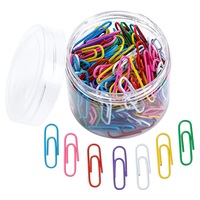 Set 200 agrafe colorate, 28mm, metalice cu acoperire din plastic, pentru birou, scoala, DIY