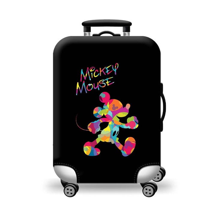 Husa pentru valiza, Amber, Mickey Mouse, 60cm, negru