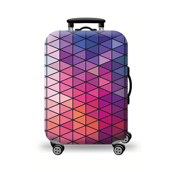 Husa pentru valiza, Amber, 60cm, elastic, multicolor