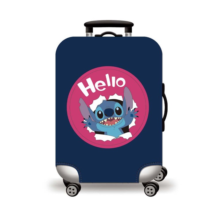 Husa pentru valiza mica Amber, 50x46-53cm, material elastic, 2 deschideri