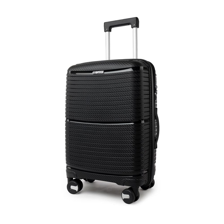 Troler Amber AM1006, 78L, 4 roți duble, negru, 42x65x27-31cm