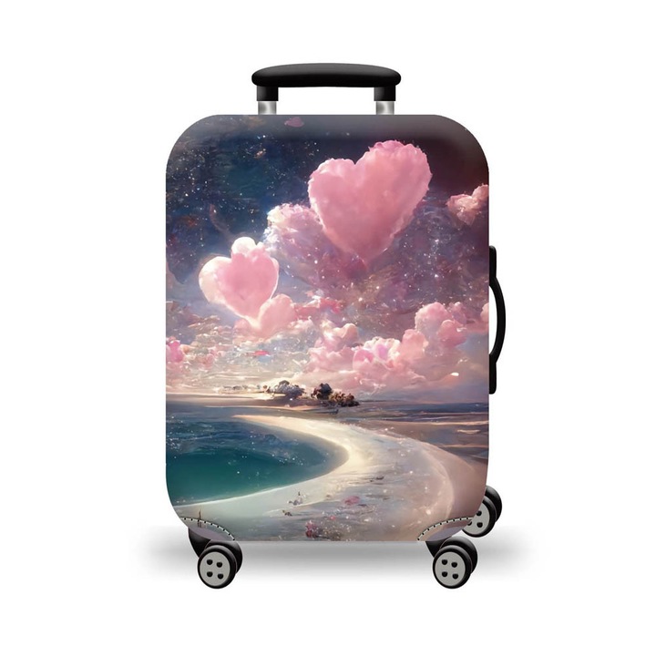 Husa pentru valiza, Amber, 50x46-53cm, material elastic, multicolor