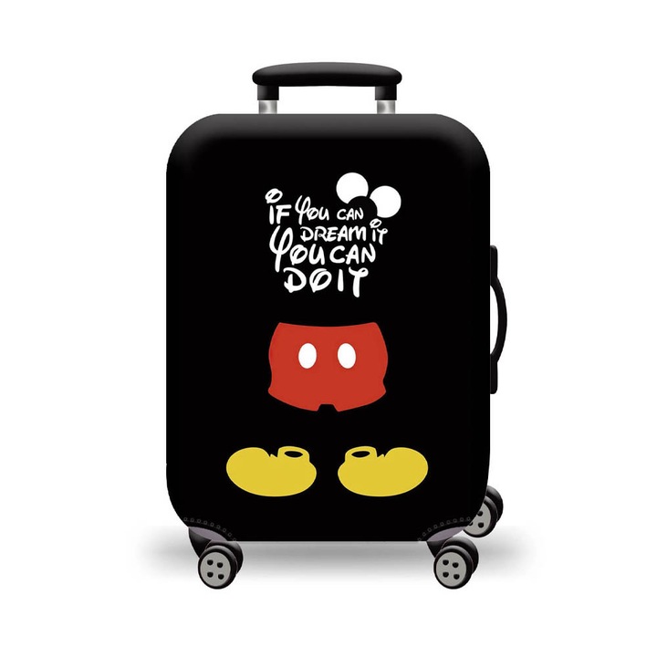 Husa pentru valiza Amber, model Mickey Mouse, citat motivational