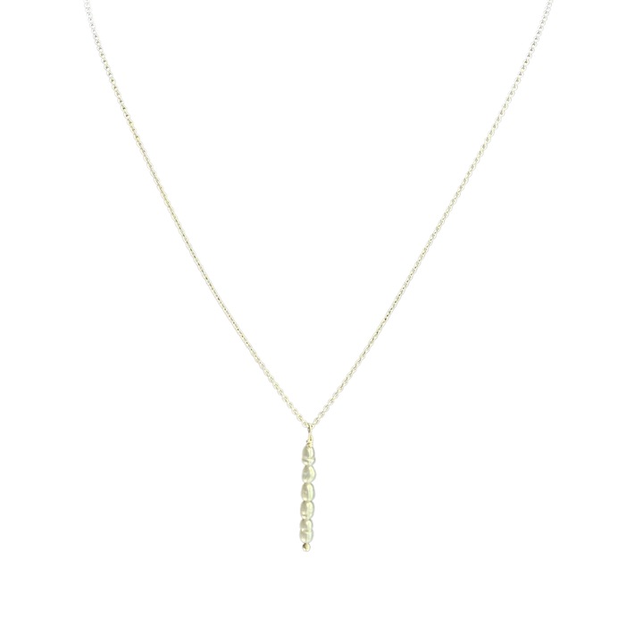 Lant din argint cu pandantiv cu perle de cultura "Drops", 45 cm