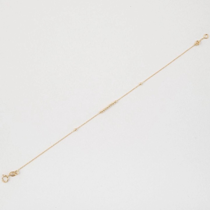 Bratara din Aur Galben de 18 kt cu Bile si Lant Diamantat, Ajustabila, Sandra Ferretti, 0.93g