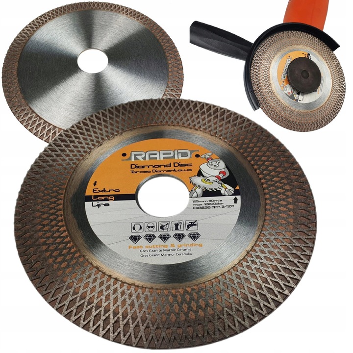 Tarcza diamantata Rapid 125x22,2mm, utilizare multipla, 20mm grosime diamant, 10mm inaltime diamant