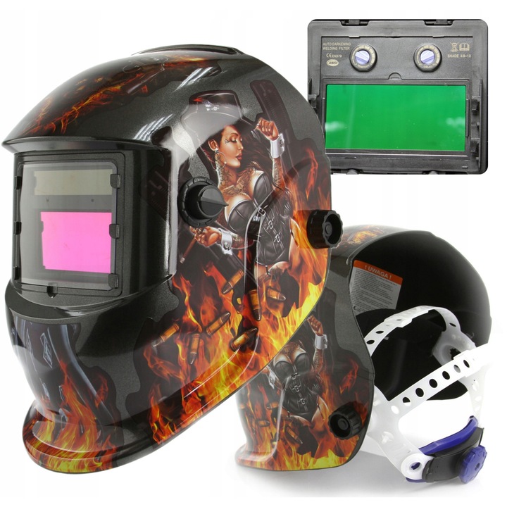 Masca de sudura cu auto-intunecare MAR-POL, MIG, TIG, MAG, MMA, 9-13 DIN, 93x43mm, 450g