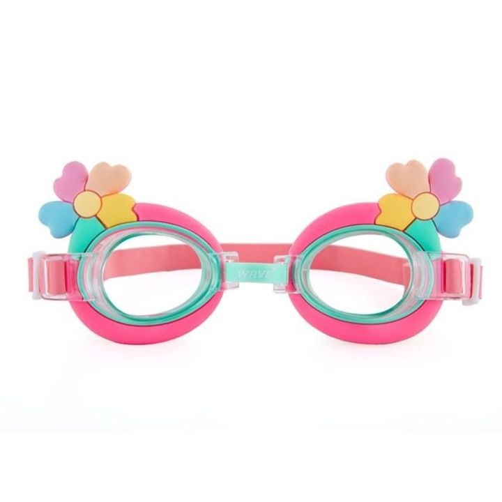 Gyermek Úszószemüveg Szilikon Rózsaszín-Zöld Virágos 3–6 év • Páramentes & Állítható • Szórakoztató & Biztonsági Kiegészítő ANTBRO®