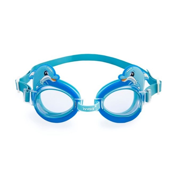 ANTBRO® Gyermek Úszószemüveg Delfin Kék 3-6 év • Párásodásgátló és Állítható • Biztonságos és Szórakoztató Úszási Kiegészítő