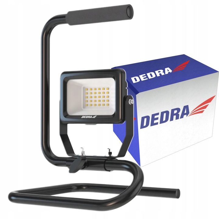 LED munkalámpa 20W, Dedra L1073-2, 1800lm, IP65, tartóval, alumínium, edzett üveg