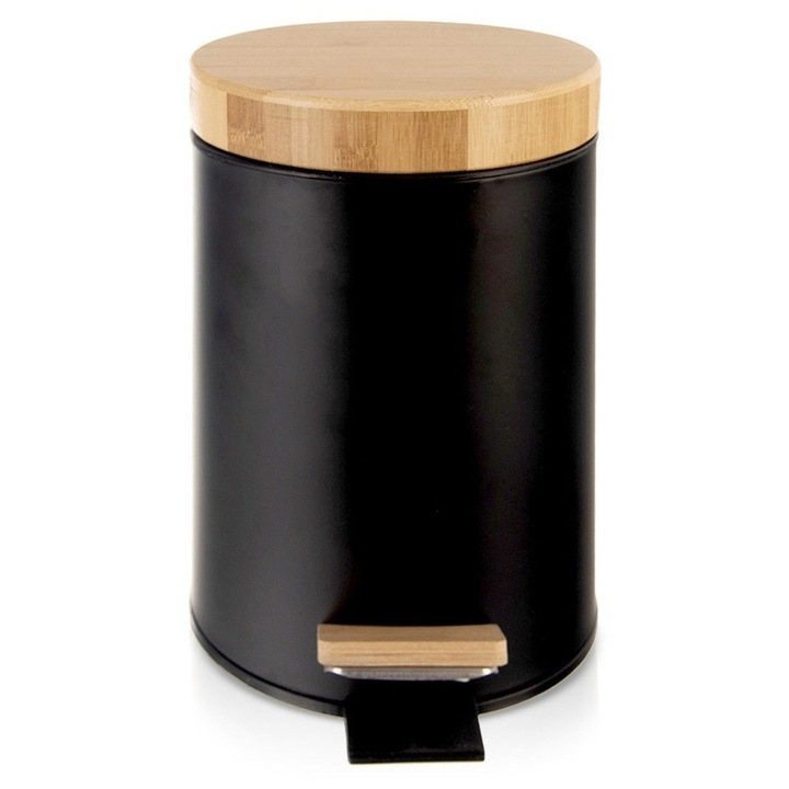 Cos de gunoi metalic cu pedala, Orion, Black, 3 l, 22,5x17x25 cm