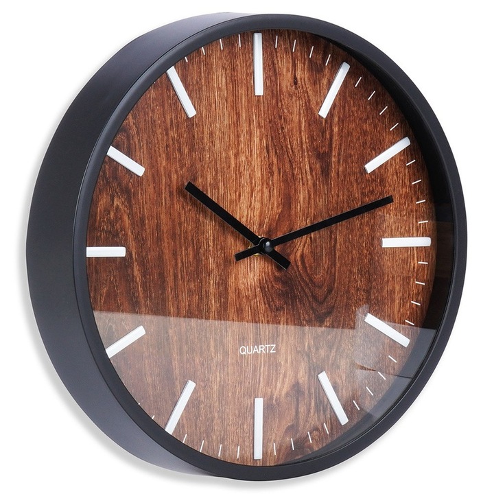 Ceas decorativ de perete Artemis, 29,5 cm, negru, design clasic