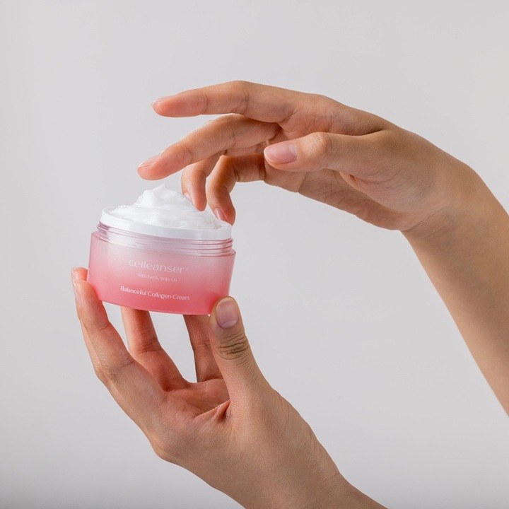 Kollagén és hialuronsav krém, Celleanser Balanceful kollagén krém - koreai kozmetikumok, ránctalanító, hidratáló és feltöltő hatással, 50 ml