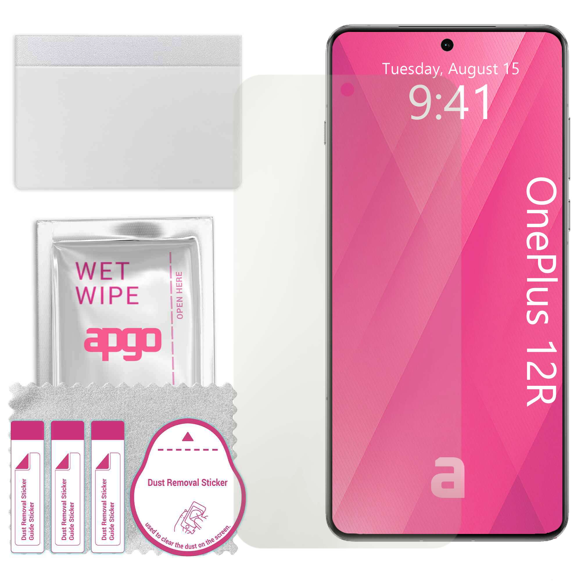 Folie de protectie MAT MATTE apgo pentru OnePlus 12R – autoadeziva, afisare completa, hidrogel, anti-zgarieturi, full glue, 5D