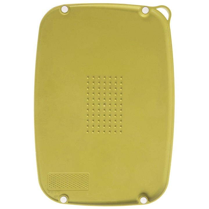 Tocator de bucatarie Artemis, plastic, 37,5x25x1cm, verde, multifunctional, cu functie de scurgere a lichidelor