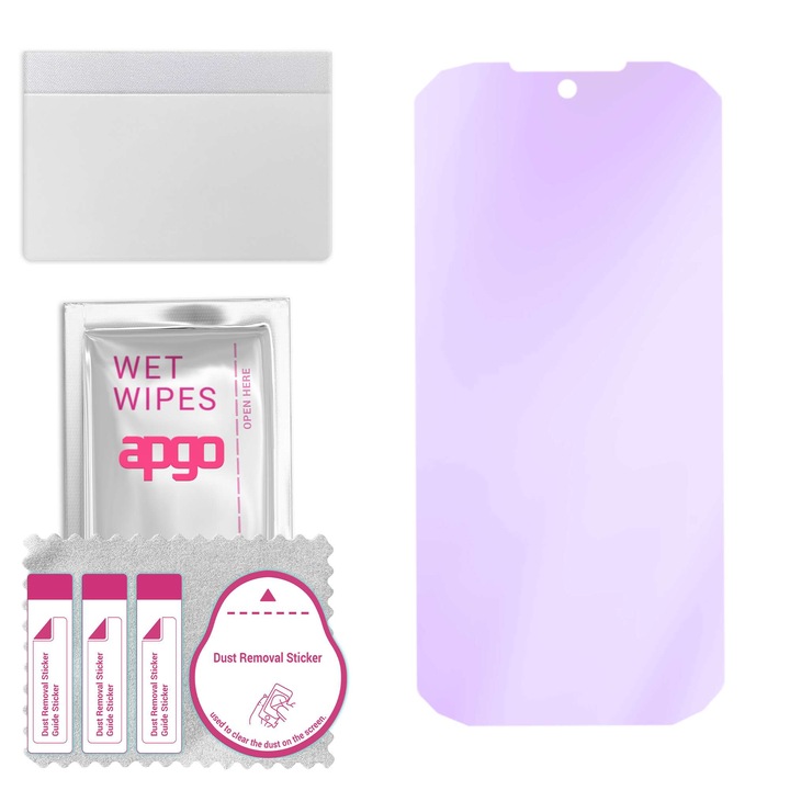 apgo ANTI-BLUE защитно стъкло за Ulefone Armor 27T Pro – хибридно стъкло, протектор за екран, гланцово, професионално гъвкаво хибридно стъкло, 9H, пълно лепене