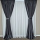 Set MASTEL 5 piese, 2 draperii catifea lux 2x300x245cm gri inchis cu perdea voal alb 800x245cm confectionate cu rejansa