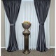Set MASTEL 5 piese, 2 draperii catifea lux 2x300x245cm gri inchis cu perdea voal alb 800x245cm confectionate cu rejansa