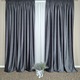Set MASTEL 5 piese, 2 draperii catifea lux 2x300x245cm gri inchis cu perdea voal alb 800x245cm confectionate cu rejansa