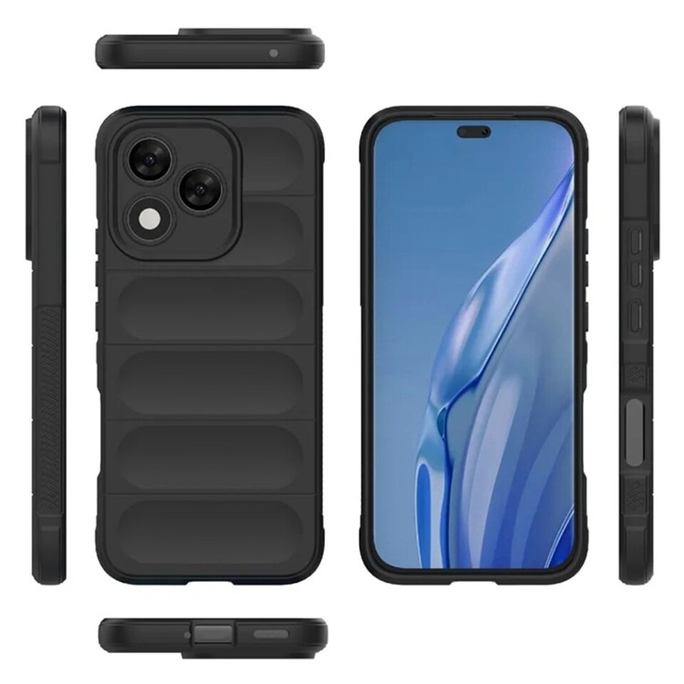 Husa pentru Honor 400 Lite, SKYDDAR INNOVATION, Magic Shield, din Silicon Mat, set cu sticker, Negru