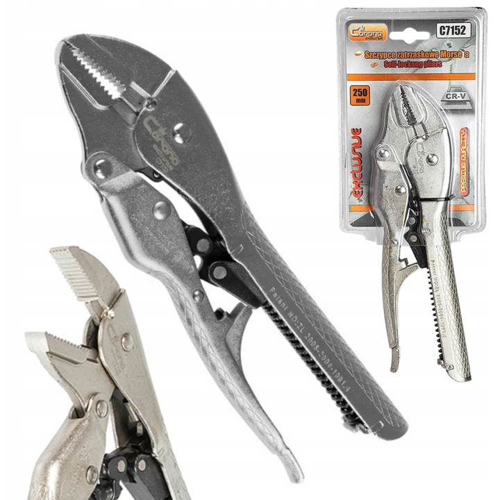 Önzáró fogó, RICHMANN, 250mm, króm, 0-40mm, 1 db-os készlet.