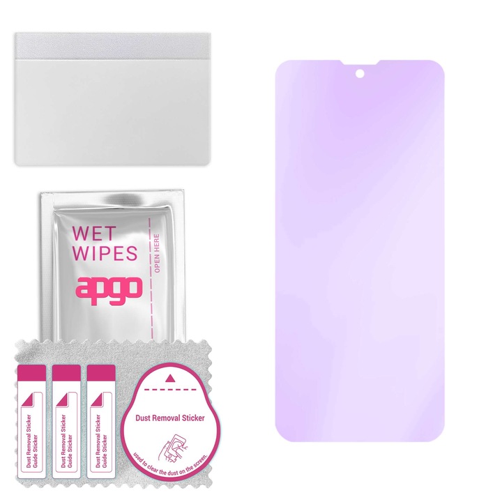 apgo ANTI-BLUE защитно стъкло за Tecno Spark 30 5G – хибридно стъкло, протектор за екран, гланцово, професионално гъвкаво хибридно стъкло, 9H, пълно лепене