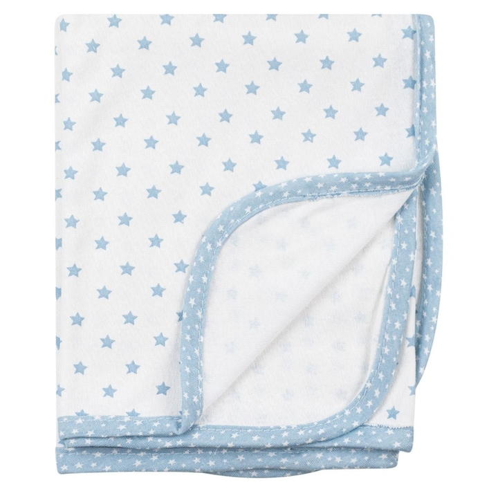 Baba fiú pamut takaró, Ekrü, csillagokkal, Ciel, 90x80cm