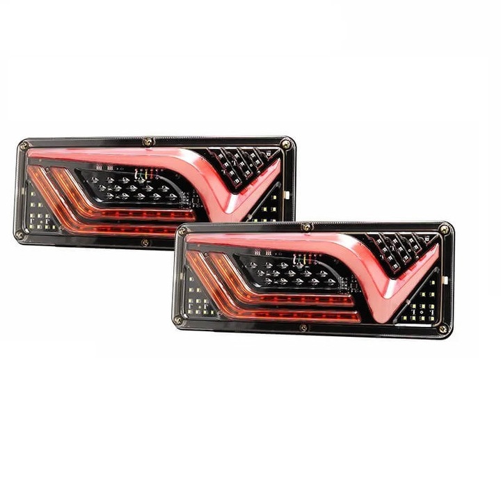 Комплект от 2 LED задни стопове, Xentech Light, водоустойчиви 12V-24V задни светлини за камиони и ремаркета, стоп, заден ход, габаритни светлини, фарове за мъгла