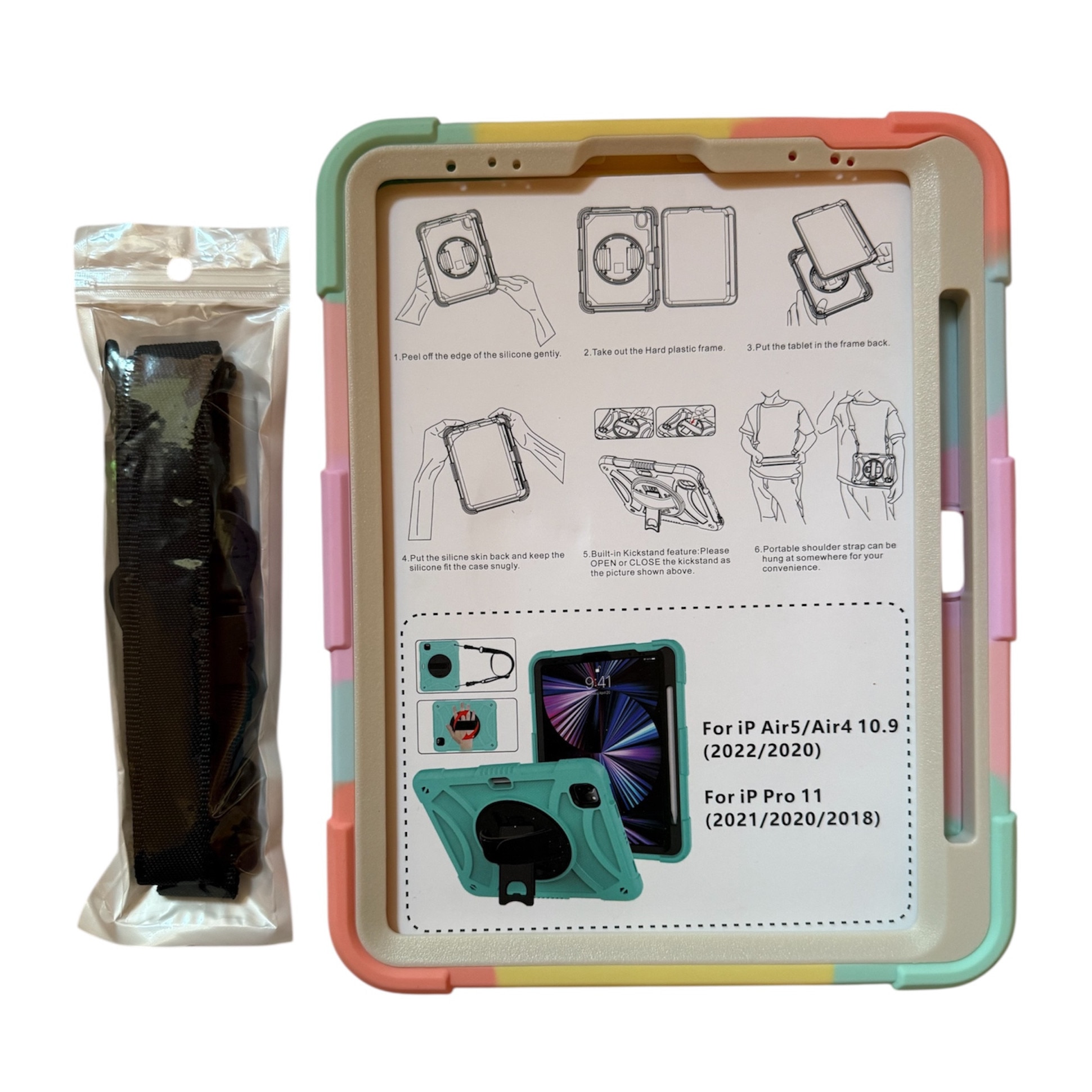 Husa compatibila cu iPad Air5/Air4 10.9 (20/22) iPad Pro 11 (18/20/21) Multicolor