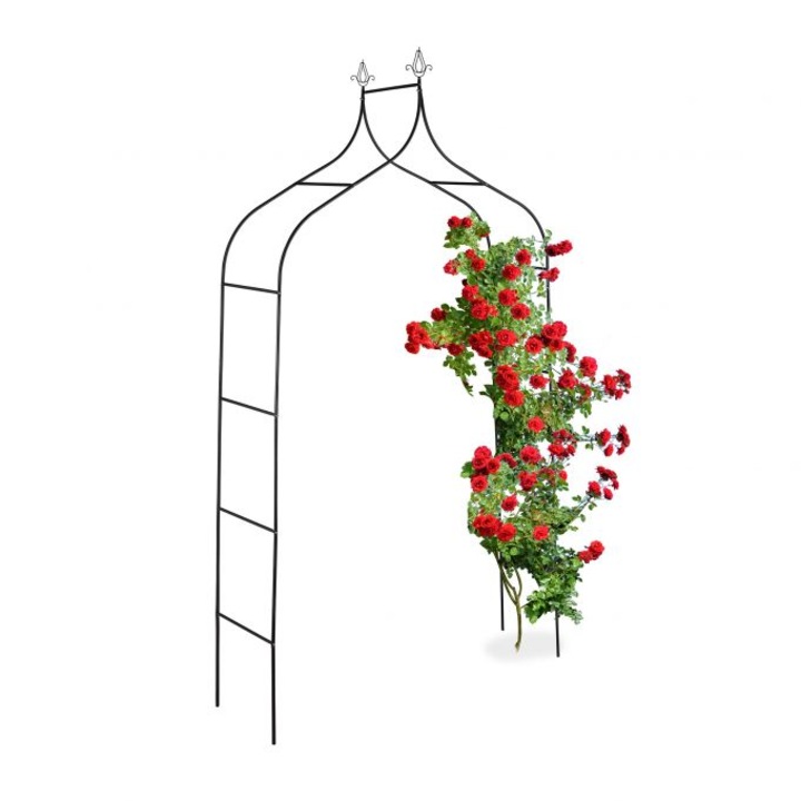 Arcada de trandafiri si flori cataratoare, Relaxdays, inaltime 260 cm