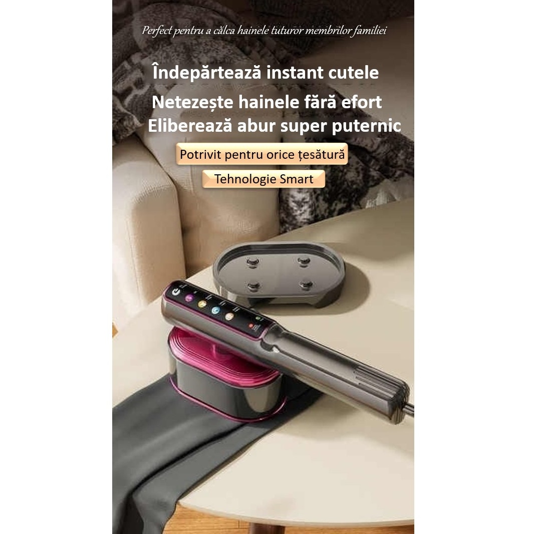 Aparat de calcat cu Abur 5 in 1 Sinzo®, Vertical si Orizontal, 1200W, 5 Moduri de Calcare, Afisaj LCD, Touch Screen, 15 Secunde Incalzire Rapida, Functie de Calcare Umeda si Uscata, Portabil pentru Casa si Calatorii