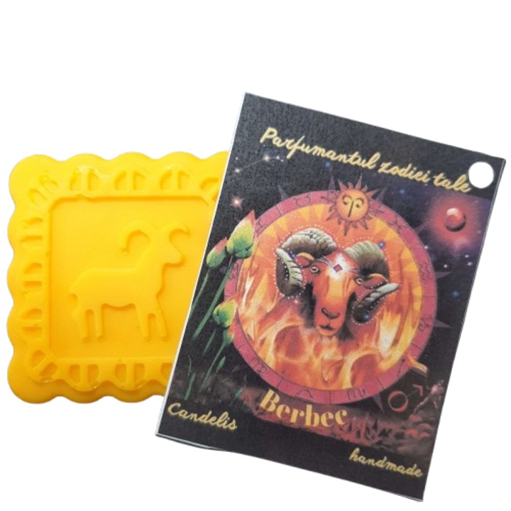 Odorizant Zodia Ta, Berbec – Portocala, Mosc, Lavanda, tableta parfumata dulap, handmade, Candelis, ceara parfumata naturala de soia, 35g