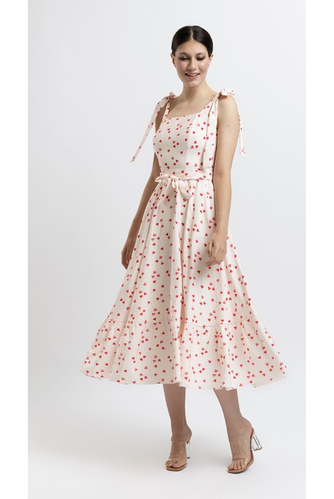 Rochie din Bumbac Satinat, Alb, 38