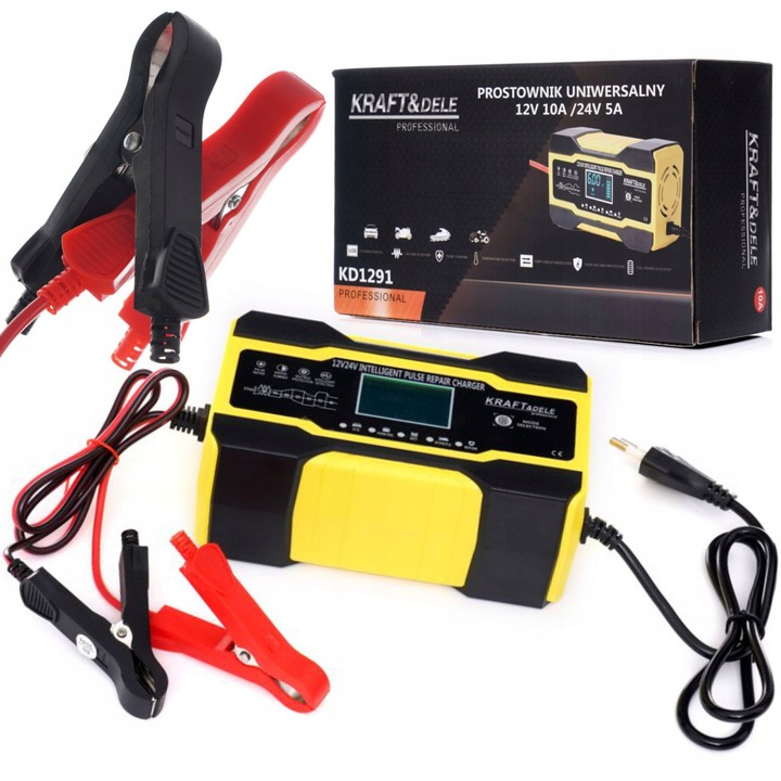 Redresor auto KD1291, 12/24V, 5A/10A, LCD