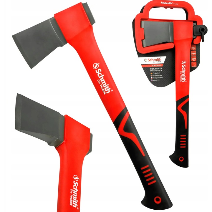 Topor de despicat Schmith 1000g, 38cm, otel C45, maner din nylon