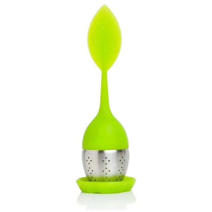 Infuzor ceai, silicon/inox, verde