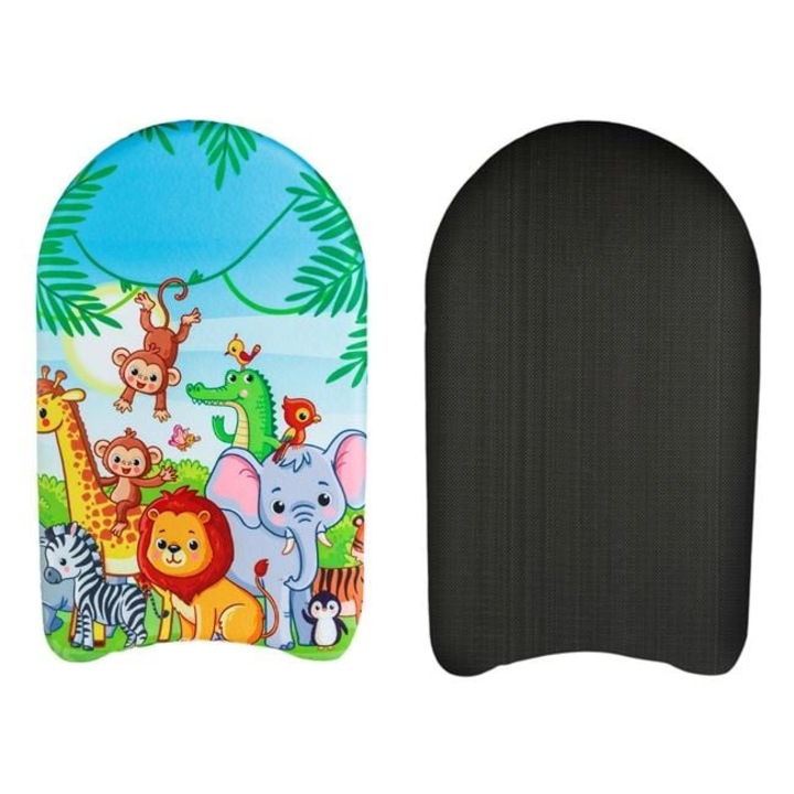 Placa Inot Copii Bleu-Verde cu Animale din Jungla 45x27cm • Placa Surf & Exersare Inot Piscina & Mare • Accesoriu Inot Baieti ANTBRO®